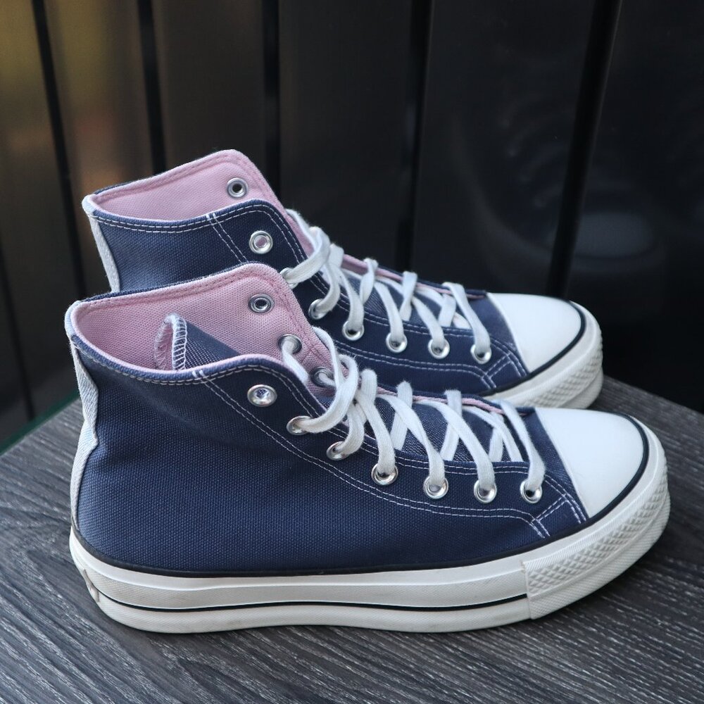 Navy and Blue Hi-Top Platform Converse Chuck Taylor